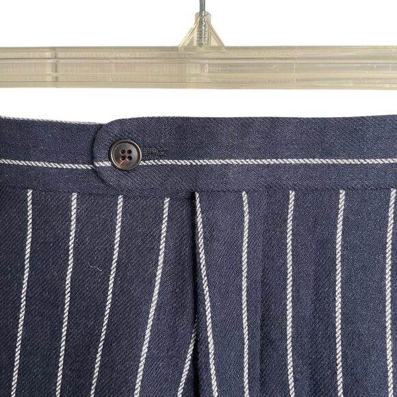 Octubre Editions Mens Jody Suit Navy Pinstripe Double Breasted Flat Front Pant - Picture 13 of 16